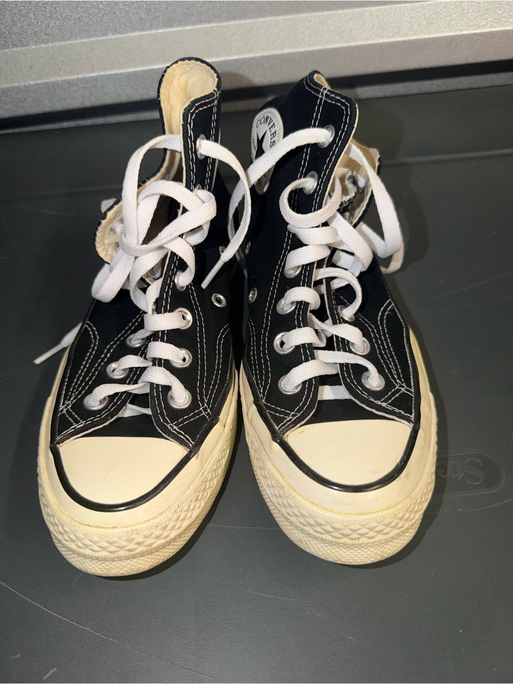 Converse Black High-Top Canvas Sneakers with White Laces